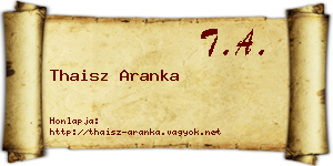 Thaisz Aranka névjegykártya